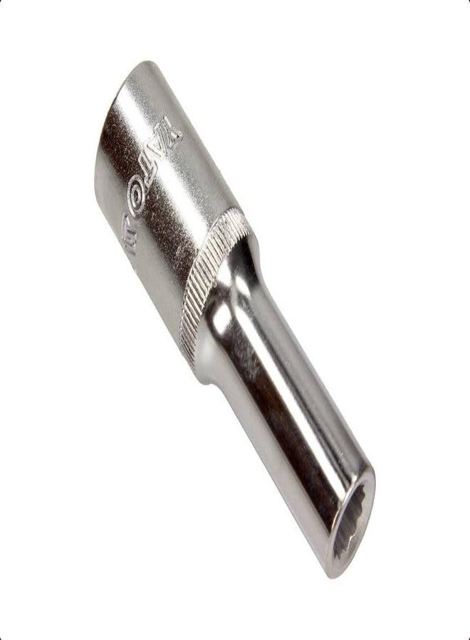 Yato YT-12931 Bihexagonal Deep Socket of Size 9mm & Length 76mm Suitable for 1/2 Inch Socket Wrench Set |CRV Chromium Satin Plated Steel|Socket Tool Box|Use:Home & Mechanical Tools|Industrial Tool